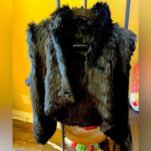 Rabbit Fur - Black Vest  Drape